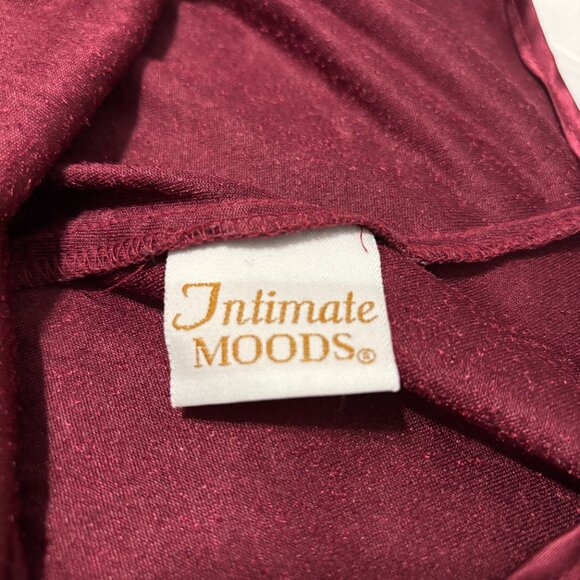 VTG Vamp Velvet Slip Dress L Burgundy Red‎ Intimate Moods Whimsigoth Romantic - Picture 8 of 8